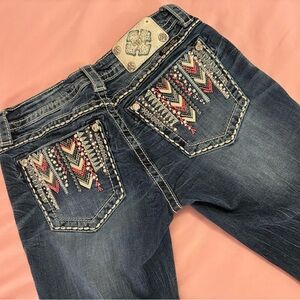 Miss Me Women's Embroidered Blue Jeans